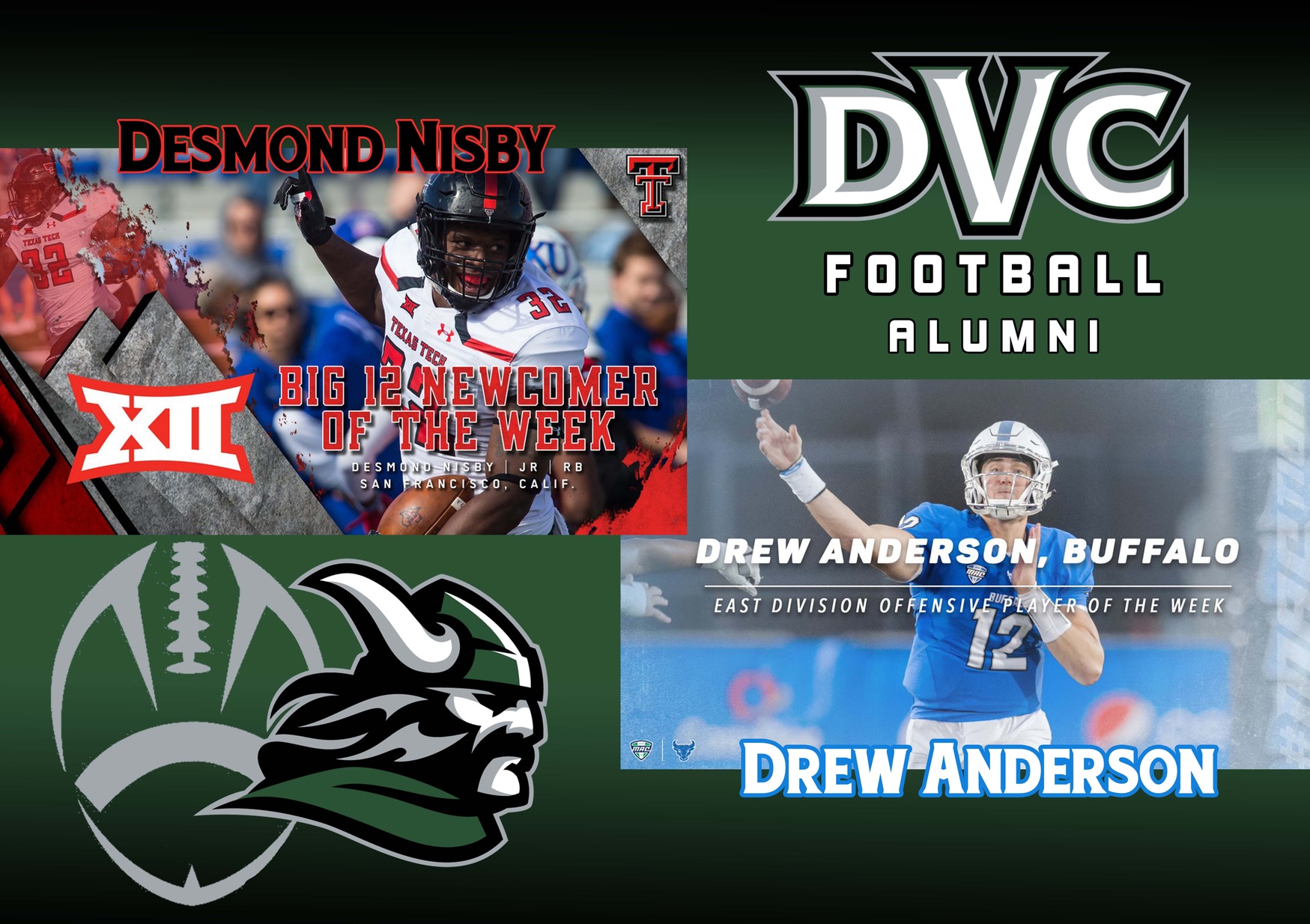 Big Week for Vikings Football Alumni, Drew Anderson and Desmond Nisby